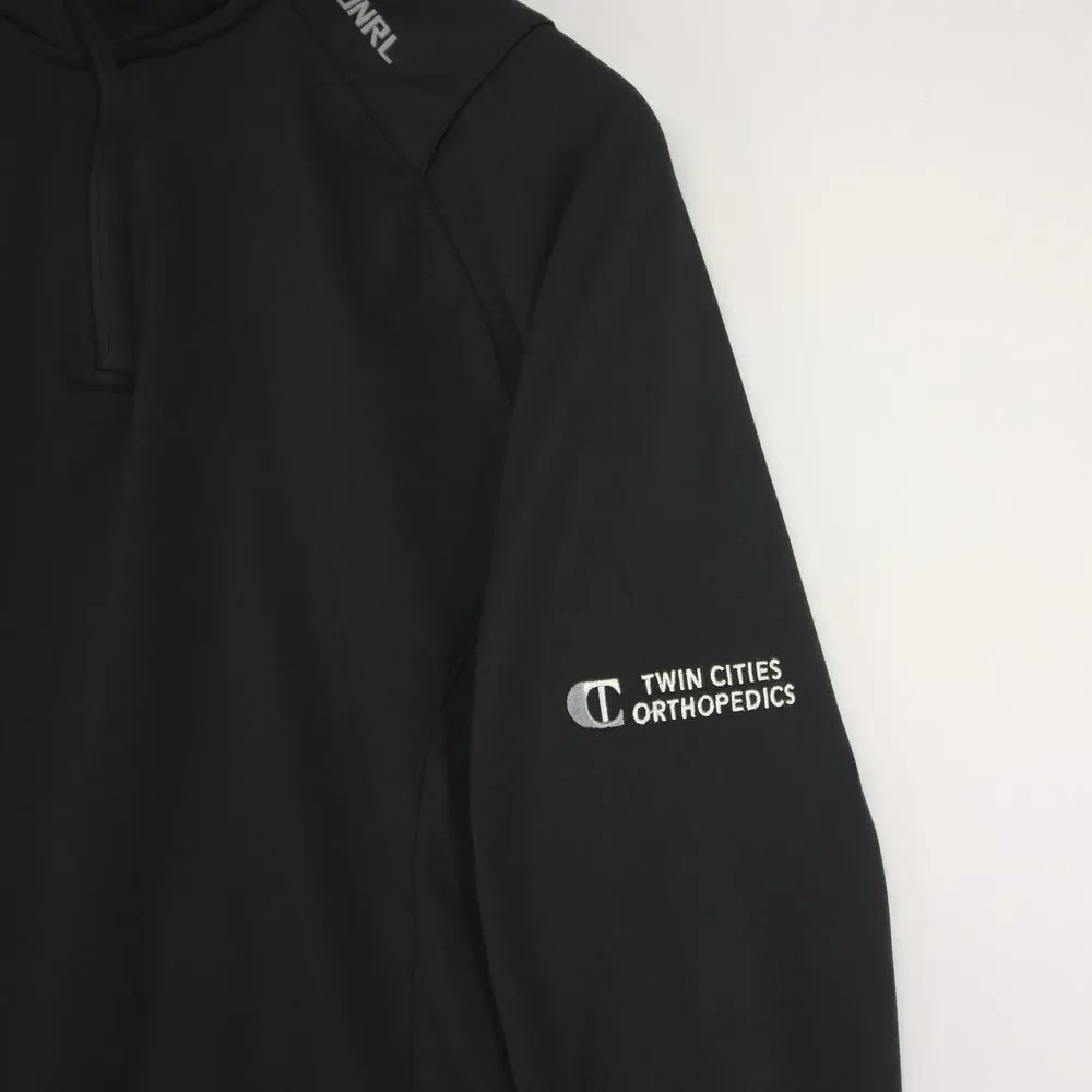 UNRL Elite Pullover Mens M Black Quarter Zip Performance Athletic TCO Logo